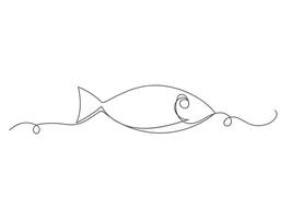 vis doorlopend een lijn vorm geïsoleerd vector illustratie.