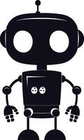 ai gegenereerd silhouet schattig robot zwart kleur enkel en alleen vol lichaam vector