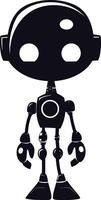 ai gegenereerd silhouet schattig robot zwart kleur enkel en alleen vol lichaam vector
