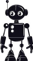 ai gegenereerd silhouet schattig robot zwart kleur enkel en alleen vol lichaam vector