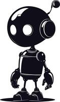 ai gegenereerd silhouet schattig robot zwart kleur enkel en alleen vol lichaam vector