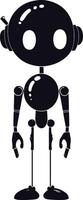 ai gegenereerd silhouet schattig robot zwart kleur enkel en alleen vol lichaam vector