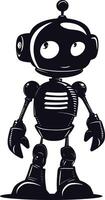 ai gegenereerd silhouet schattig robot zwart kleur enkel en alleen vol lichaam vector