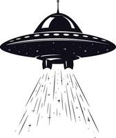 ai gegenereerd silhouet flaying ufo zwart kleur enkel en alleen vector