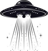 ai gegenereerd silhouet flaying ufo zwart kleur enkel en alleen vector