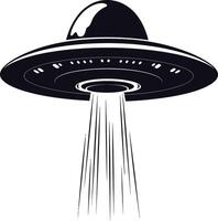 ai gegenereerd silhouet flaying ufo zwart kleur enkel en alleen vector