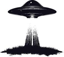 ai gegenereerd silhouet flaying ufo zwart kleur enkel en alleen vector