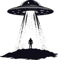 ai gegenereerd silhouet flaying ufo zwart kleur enkel en alleen vector