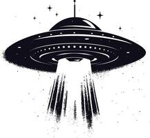 ai gegenereerd silhouet flaying ufo zwart kleur enkel en alleen vector