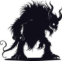 ai gegenereerd silhouet monster zwart kleur enkel en alleen vol lichaam vector