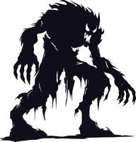 ai gegenereerd silhouet monster zwart kleur enkel en alleen vol lichaam vector