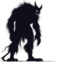 ai gegenereerd silhouet monster zwart kleur enkel en alleen vol lichaam vector