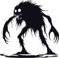 ai gegenereerd silhouet monster zwart kleur enkel en alleen vol lichaam vector