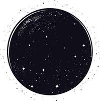 ai gegenereerd silhouet planeet in ruimte zwart kleur enkel en alleen vector