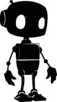 ai gegenereerd silhouet schattig robot zwart kleur enkel en alleen vol lichaam lichaam vector