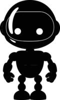 ai gegenereerd silhouet schattig robot zwart kleur enkel en alleen vol lichaam lichaam vector