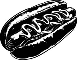 ai gegenereerd silhouet hotdog zwart kleur enkel en alleen vol lichaam lichaam vector