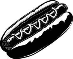 ai gegenereerd silhouet hotdog zwart kleur enkel en alleen vol lichaam lichaam vector