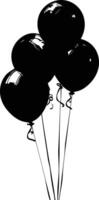 ai gegenereerd silhouet ballon partij zwart kleur enkel en alleen vector