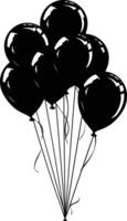 ai gegenereerd silhouet ballon partij zwart kleur enkel en alleen vector