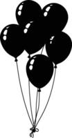 ai gegenereerd silhouet ballon partij zwart kleur enkel en alleen vector