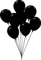 ai gegenereerd silhouet ballon partij zwart kleur enkel en alleen vector