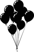 ai gegenereerd silhouet ballon partij zwart kleur enkel en alleen vector