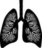 ai gegenereerd silhouet voor intern organen van longen zwart kleur enkel en alleen vector