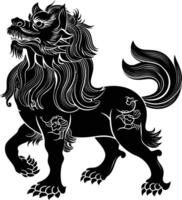 ai gegenereerd silhouet qilin zwart kleur enkel en alleen vol lichaam vector