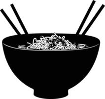 ai gegenereerd silhouet ramen of ramyeon zwart kleur enkel en alleen vector