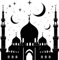 ai gegenereerd silhouet zegen Ramadan gevoel Ramadan kareem Islamitisch groet kaart vector