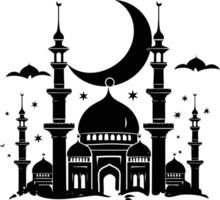 ai gegenereerd silhouet zegen Ramadan gevoel Ramadan kareem Islamitisch groet kaart vector