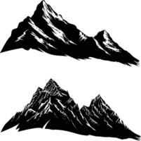 ai gegenereerd silhouet berg vol zwart kleur enkel en alleen vector