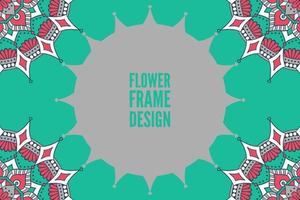 bloem frame ontwerp met mandala vector