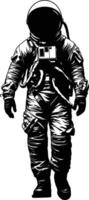 ai gegenereerd silhouet astronaut zwart kleur enkel en alleen vol lichaam vector
