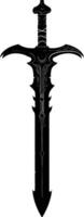 ai gegenereerd silhouet dolk of mini kort zwaard in mmorpg spel zwart kleur enkel en alleen vector