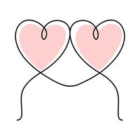 hart vorm romantisch symbool illustratie doorlopend tekening single lijn kunst vector