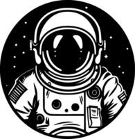 astronaut, zwart en wit vector illustratie