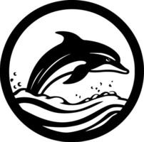 dolfijn, minimalistische en gemakkelijk silhouet - vector illustratie
