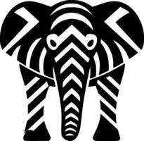 olifant, zwart en wit vector illustratie