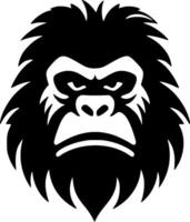 gorilla, zwart en wit vector illustratie