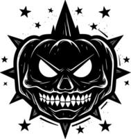 halloween - zwart en wit geïsoleerd icoon - vector illustratie