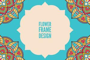 bloem frame ontwerp met mandala vector