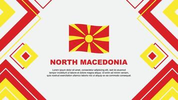 noorden Macedonië vlag abstract achtergrond ontwerp sjabloon. noorden Macedonië onafhankelijkheid dag banier behang vector illustratie. noorden Macedonië achtergrond
