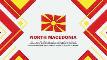 noorden Macedonië vlag abstract achtergrond ontwerp sjabloon. noorden Macedonië onafhankelijkheid dag banier behang vector illustratie. noorden Macedonië illustratie