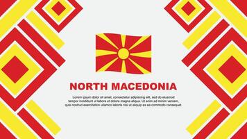 noorden Macedonië vlag abstract achtergrond ontwerp sjabloon. noorden Macedonië onafhankelijkheid dag banier behang vector illustratie. noorden Macedonië