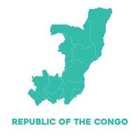 gedetailleerd republiek van de Congo kaart vector