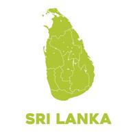 gedetailleerd sri lanka kaart vector