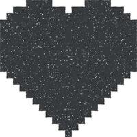 hart pixel icoon vector illustratie in postzegel stijl