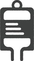bloed zak icoon vector illustratie in postzegel stijl